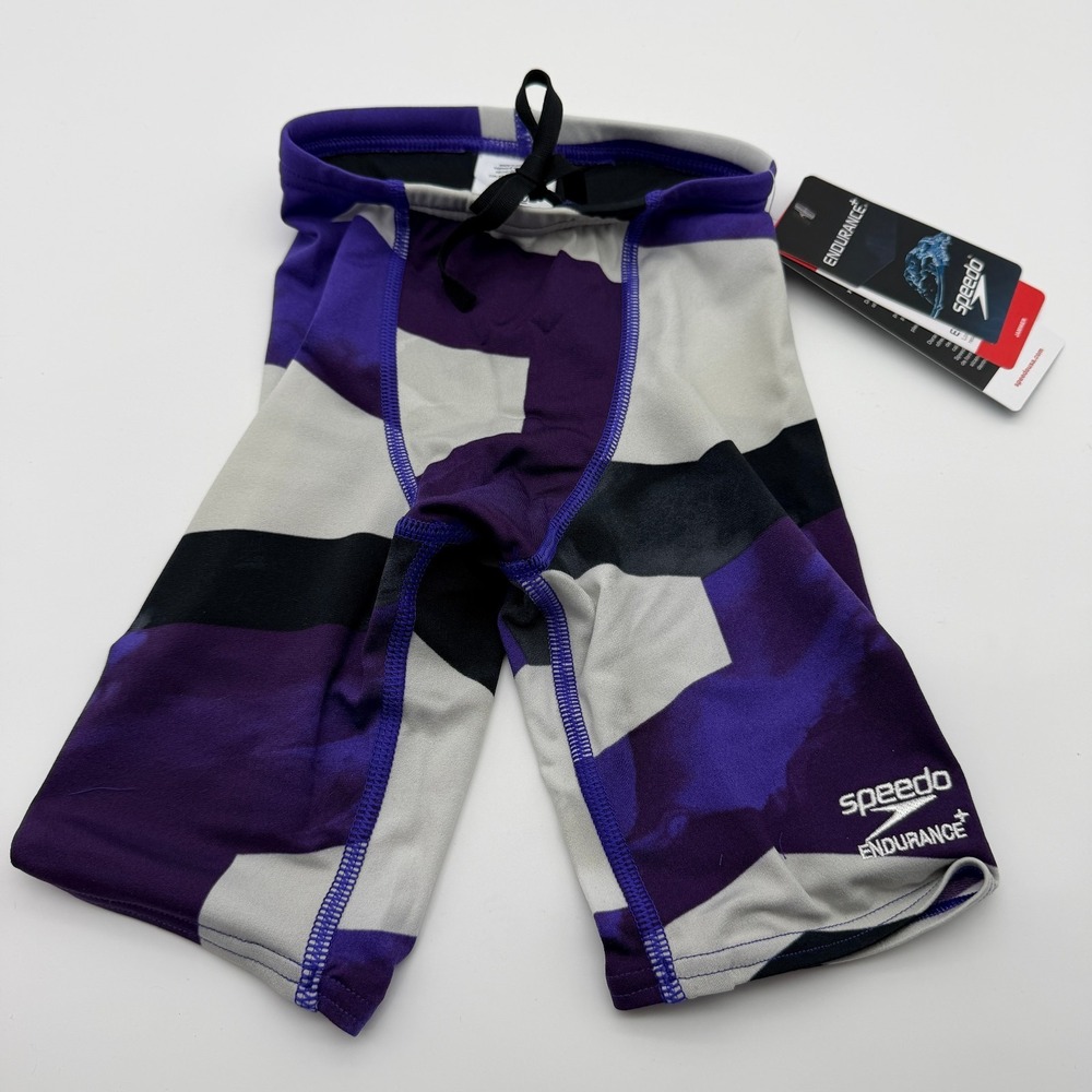 Speedo Glimmer Jammer ML Youth/Mens Size 22 Endurance+ Purple Black Swim